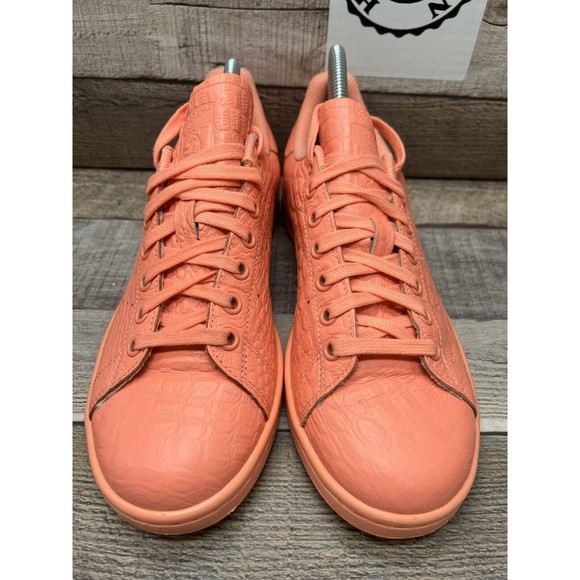 Adidas Stan Smith AQ6807 Peach Sun Glow Lace Up Trainer Women Size 8.5 Preowned - Picture 3 of 12